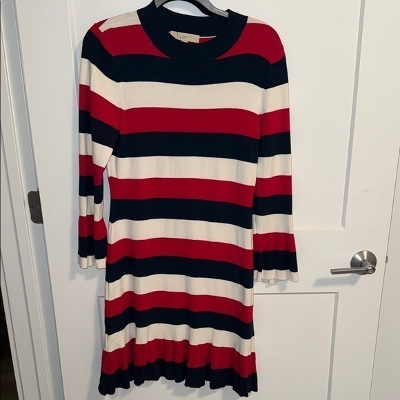 LOFT Dresses & Skirts - LOFT womens Dress with Red, Navy, and White Stripes